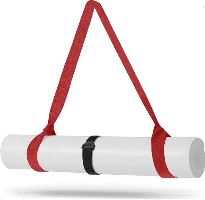 Yoga Mat Carrier Strap - Adjustable Thick and Wide Strap for Carrying Mat or Stretching - color: Burgundy