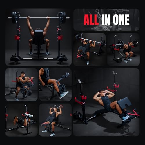 YOLEO Weight Bench Set with 1*Adjustable Dumbbell, Full Body Strength Kit