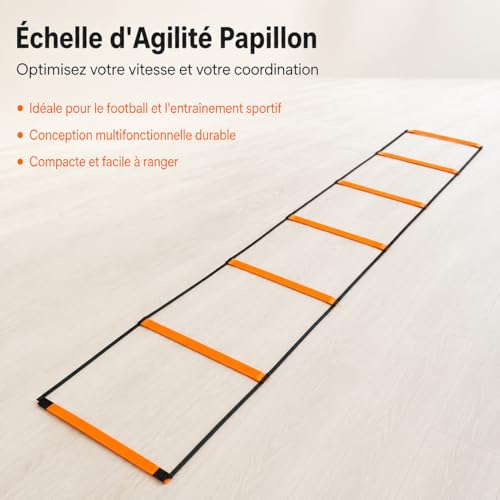 Kids Agility Ladder, Speed Ladder Training for Football & Soccer, 15ft Agility Speed Ladder with Storage Bag, Team Conditioning Equipment, Flitting Agility Ladder 8 Grid - style: Flitting Agility Ladder 8 Grid