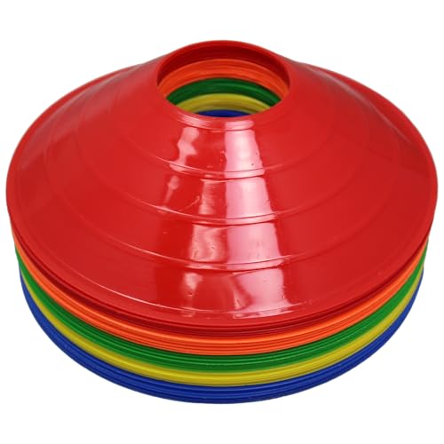 BlueDot Trading High Visibility Sports Cones for Agility Training, Soccer, Football, Field Cone Markers for Adults or Kids, Red, Quantity 100-Pack