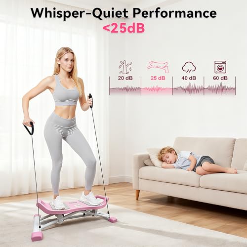 EPHESPORT Rocking Balance Board with Resistance Bands – Ski-Inspired Stepper for Core & Stability Training, LCD Monitor, 300 lbs Capacity, Wobble Fitness Trainer for Home Gym
