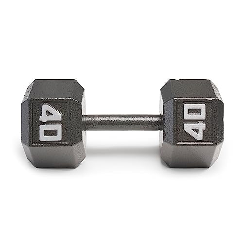 Marcy Cast Iron Hex Dumbbells Collection - Available size from 3-lb to 100-lb, SOLD INDIVIDUALLY - style: 40lbs