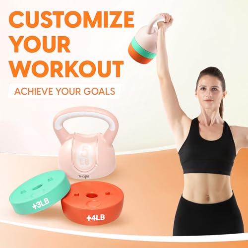 Yes4All Kettlebell Sets - Adjustable Kettlebell Set for Strength Training - Kettlebells Adjustable Weight for Versatile Workouts - color: B. Pastel, style: A. Single