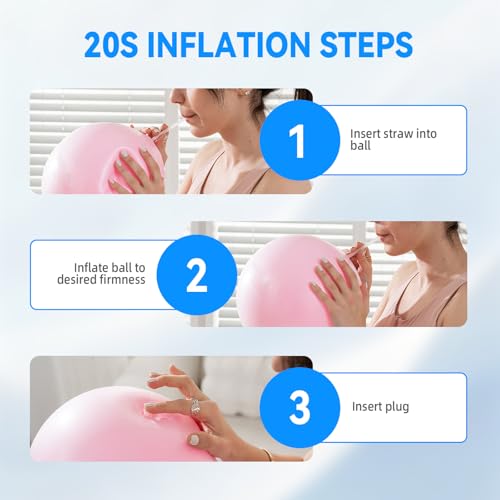 9 Inch Pilates Ball, Mini Exercise Ball for Yoga, Barre & Fitness Training - color: 1Blue
