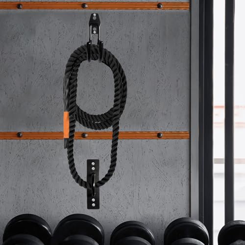 Battle Rope Anchor Kit Wall Mount, Set With Workout Wall Anchor And Rope Hook For 30-50 Feet, 1-2.5" Battle Ropes For Home Gym, Battle Rope Wall Mount Holder, Heavy Duty Gym Storage Rack - size: Small