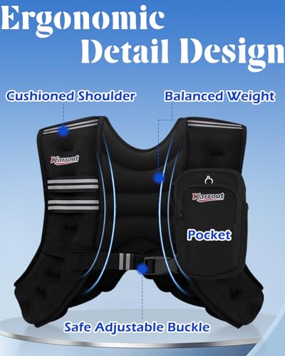 Weighted Vest for Women Men Kids 12lb Body Weight Vests with Pocket and Reflective Stripe and Adjustable Buckle for Running, Strength Training, Jogging, Walking,Training Workout