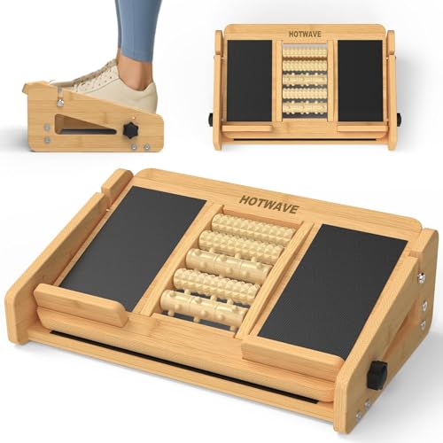 HOTWAVE Slant Board for Calf Stretching with Foot Massage Roller