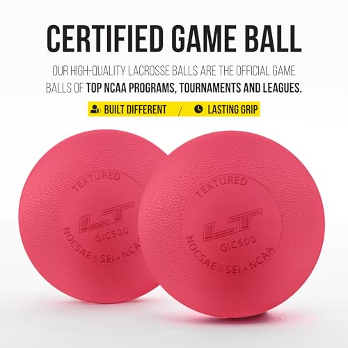 Pearl LT Textured Lacrosse Balls by Guardian Innovations - SEI Certified Meet NOCSAE Standards for Games. Official Game Balls of Top NCAA Programs, Tournaments and Leagues - color: Neon Pink, size: 50 Pack
