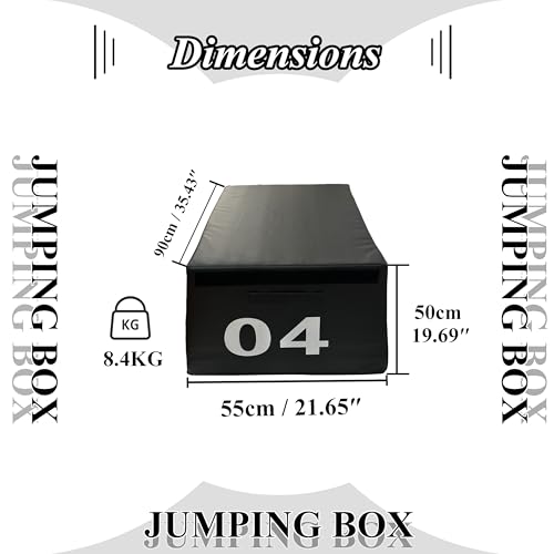 4 in 1 Foam Plyometric Box, Adjustable Height Soft Foam Jump Box Set, Non-Slip, Durable, Easy-to-Clean Soft Training Box, Suitable for Gyms, Home, Jumping, etc.(Size:04(90 * 55 * 50cm)) - size: 04(90*55*50cm)