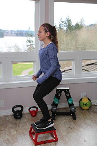 JFIT Plyometric Boxes - Made in Taiwan NO Assembly Required Single - Height Box Set and Adjustable Box Options Plyometric Platform and Jumping Agility Box for Training Conditioning Strength Training - style: 6" Height (Single Plyo Box)