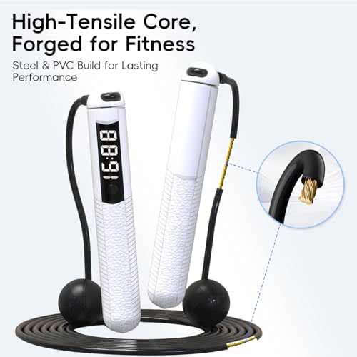 Cordless Gravity Jump Rope, Smart Jump Rope with Counter for Gym, Fat Burning & Calorie Burn, APP Data Analysis, Home Workout Equipment for Women & Men