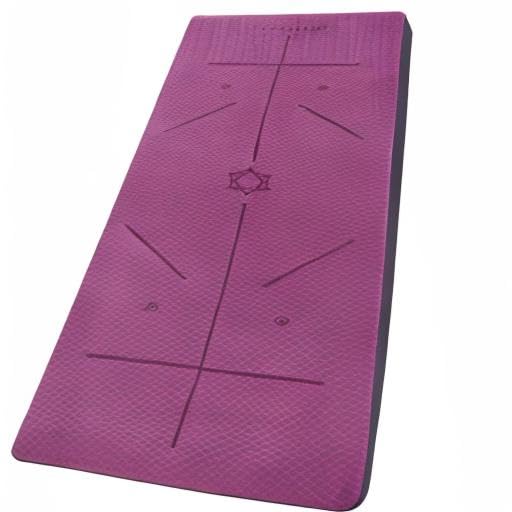 Ewedoos Eco Friendly Yoga Mat with Alignment Marks TPE Yoga Mat Non Slip Hot Yoga Mat Thick 1/4'' Anti-Tear Surfaces Exercise Mats for Home Workout Fitness Pilates