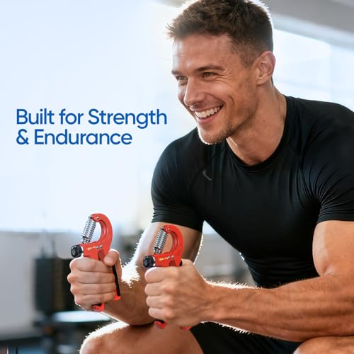 FitBeast Grip Strength Trainer 2 Pack โ Adjustable Hand Grip Strengthener for Strength Training & Rehabilitation, 10-132 lbs Resistance Forearm Strengthener, Ideal for Athletes, Rehab, Office - color: Red