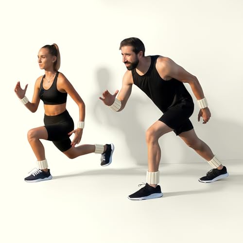 Upgraded Magnetic Ankle Weights & Wrist Weights 2 Pack (1.1 lbs Each), Silicone Waterproof Non-Slip Adjustable Wrist/Ankle Weights for Women Men, Portable Fashion Fitness Weights for Jogging Yoga Pilates Swimming HIIT, Ideal Workout Gift