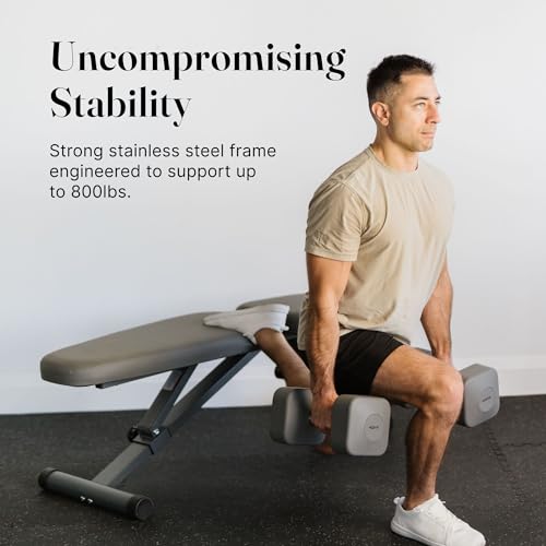 WeGym Workout Bench, Adjustable and Collapsible for Home Gym Training - color: Grey