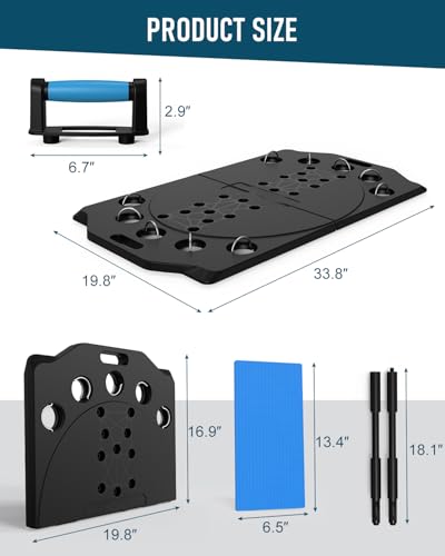 Foldable Push up Board, ABS Pushup board with Portable 15 in 1 for Men & Women, Pilates Bar Kit with Latex Resistance Bands, Home Exercise Equipment