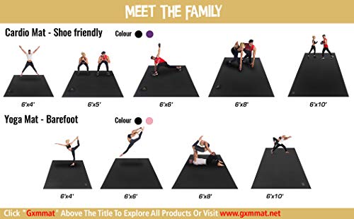 GXMMAT Extra Large Exercise Mat 16'x6'/12'x6'/10'x6'/8'x6'(7mm) - color: Black Real, size: 6*10 FT