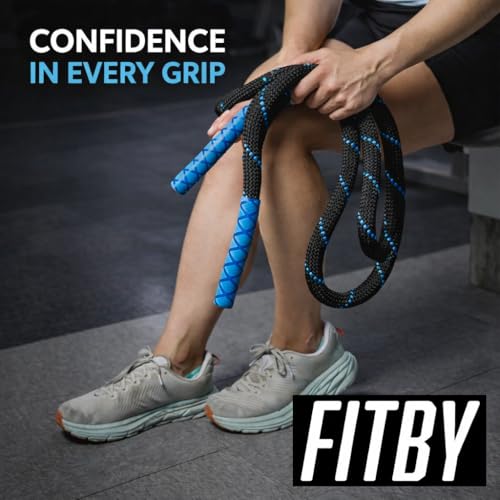 Weighted Jump Rope - 2.9lbs, 9.9 Feet Long Jump Ropes for Fitness, Home Workout Rope, Skipping Rope for Exercise, Total Body Workout Equipment, Durable Jumping Rope by Fitby