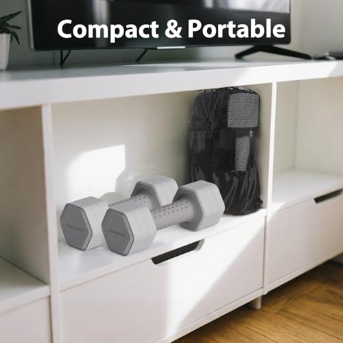 Adjustable Dumbbell Set of 2, 4 in 1 Free Weights Dumbbells Set, Hand Weights for Women at Home, 5 lb Dumbbells Set with Non-slip Comfort Handle for Home Gym Exercise Workout Training