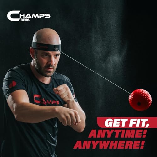 Champs MMA Boxing Reflex Ball - Boxing Gear Fight Speed Bpunching Ball Equipment Ideal for Reaction Speed and Hand Eye Coordination