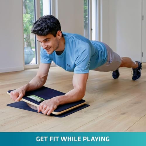 PRO Get fit Playing Games & Workouts; Plank & Balance Board with free iOS/Android App & 10 Games; Dynamic Abs & Core Fitness Training; Only 3 Minutes a Day.