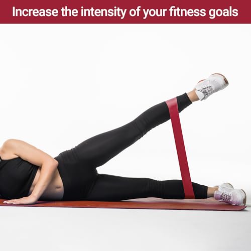 TechStone Resistance Bands Set ā 5 Levels Loop Exercise Bands for Men & Women, Elastic Workout Bands for Home Gym, Training, Yoga & Fitness, Carry Bag Included - color: Red