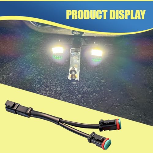 2PCS 2Pin Deutsch DT DTP Adapters Connectors Splitters, Waterproof Y-Shape Wiring Harness Splitter, Plug and Play for Car LED Cubes Work Light LED Light Bar Pod Fog Driving Lights (Black)