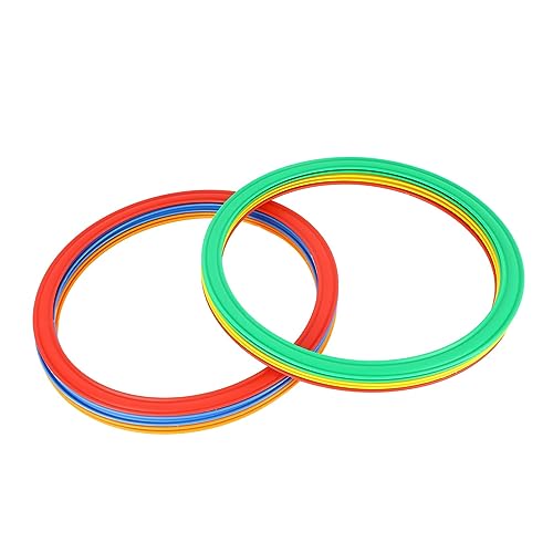 Dioche Kids Agility Speed Ring Set with 10 Rings & 10 Buckles, Outdoor Sports Training Toy for Speed Coordination Jumping Games Playground Fitness Equipment