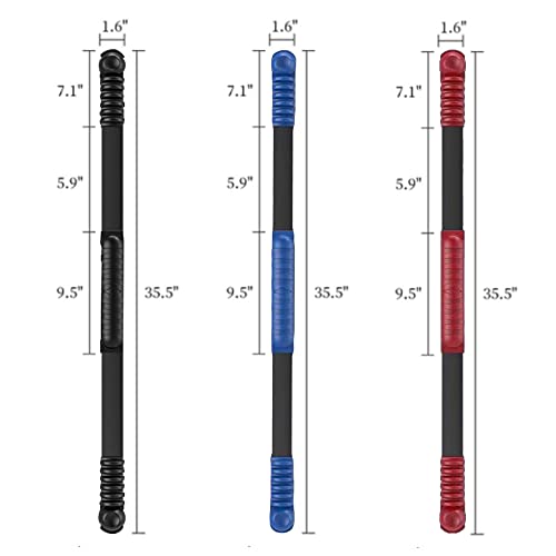 Fitness Bar, Elastic Resistance Exercise Bar for Strength Training - color: Red