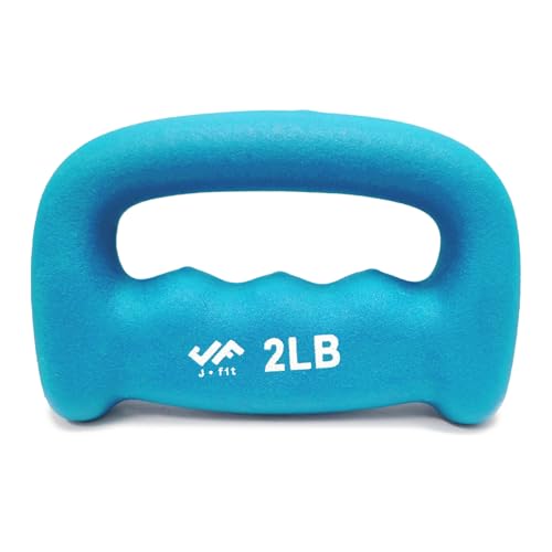 JFIT Neoprene D Grip Dumbbells - Single Weights 1LB-5LB - Premium Non-Slip, Hand Weights, Ergonomic Design - style: 2 Pound