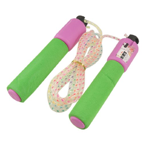 Ruilogod 8.5' Length Pink Green Handle Digital Counter Jumping Skipping Rope (id: 834 b2f db3 b2b 484