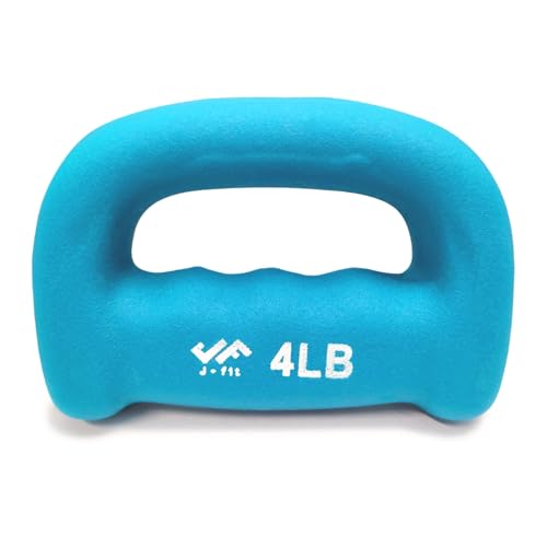 JFIT Neoprene D Grip Dumbbells - Single Weights 1LB-5LB - Premium Non-Slip, Hand Weights, Ergonomic Design - style: 4 Pound