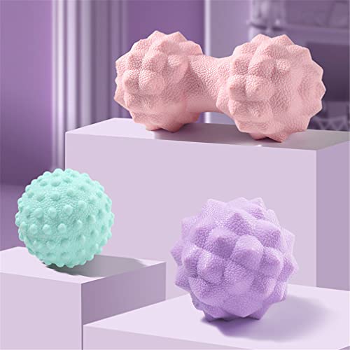 Massage Ball Set, Peanut Massage Ball Double Lacrosse Massage Roller Balls, Acupoint Myofascial Release Muscle Knot Ball, Deep Tissue Trigger Point Therapy Massage Tool for Back Neck Shoulder (Green) - color: Green