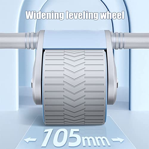 Ab Wheel Roller Automatic Rebound with Knee Pad Mat,Core Muscle Ab Trainer,Double Round Abdominal Muscle Wheel,Ab Workout Exercise Wheel Equipment for Male Female Beginners Lose Weight