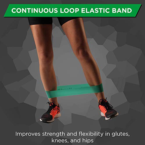 THERABAND Resistance Band Loop, Professional Latex Mini Band for Lower Pilates, Crossfit, Yoga, Stretching, Therapy, Strength Training without Weights, 18 Inch, Green, Heavy, Intermediate Level 1 - color: Green - Heavy, size: 18 Inch
