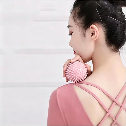 Pink Spiky Massage Ball for Feet, Back, Hands & Muscles, Firm Trigger Point Roller for Plantar Fasciitis, Deep Tissue Massage, Reflexology, Physical Therapy & Exercise, 3 Inch