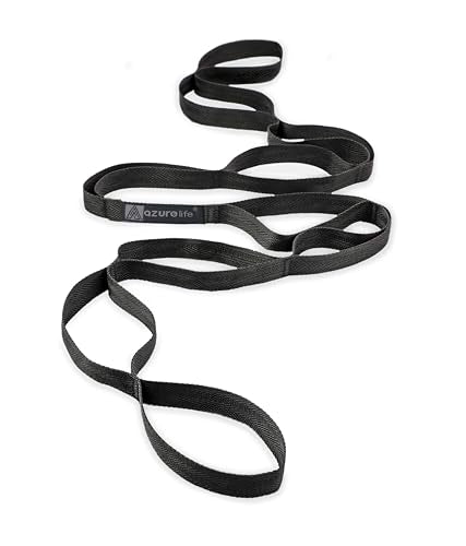 Premium Durable Stretch Straps with Loops, Stretching Strap for Physical Therapy, Multi-Loop Yoga Strap Fitness Exercise Strap for Yoga, Pilates, Dance, Flexibility&Exercise - color: #2-Black