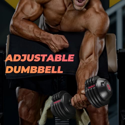 Roinoim 5-in-1 Adjustable Dumbbells Set, 22LB Pair Dumbbell with Anti-Slip Metal Handle for Exercise & Fitness Fast Adjust Weight for Full Body Workout Fitness