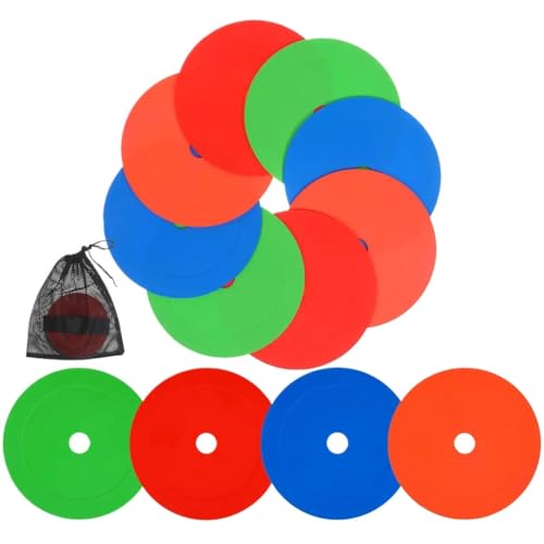18Pcs Flat Disc Spot Markers Soccer Training Equipment Kit Football Agility Drills Ball Control Passing