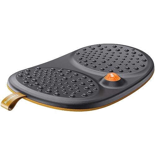 Trobing Standing Desk Mat Balance Board with Rollerball, Wooden Wobble Anti Fatigue Mat Balance Board for Standing Desk, Home Office Non-Slip Comfort Floor Mat to Relieve Foot, Knee, and Back Pain - color: A: Medium Black ( 21 inch )