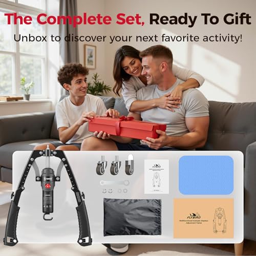FLYBIRD Twister Arm Trainer, Hydraulic Power Core Twister Chest Workout Equipment, Adjustable 22-440LBS Chest Trainer for Men, 3 in 1 Chest and Arm Exerciser with Ab Roller Wheel, Include Backpack&Pad