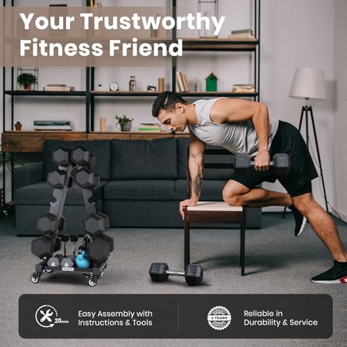 LIONSCOOL Premium Solid Steel Dumbbell Rack Stand Only, A-Frame Portable Weight Storage Organizer with Optional Tray and Wheels, Perfect for Home Gym Fitness Storage (200LBS/300LBS/700LBS Weight Capacity Available)