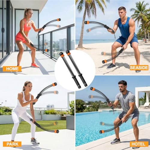 Ropeless Battle Ropes, Weighted Ropeless Battle Ropes for Home Gym with Poster, Workout Exercise Rope for Strength Building, HIIT and Low-Impact Aerobic Training for Men & Women