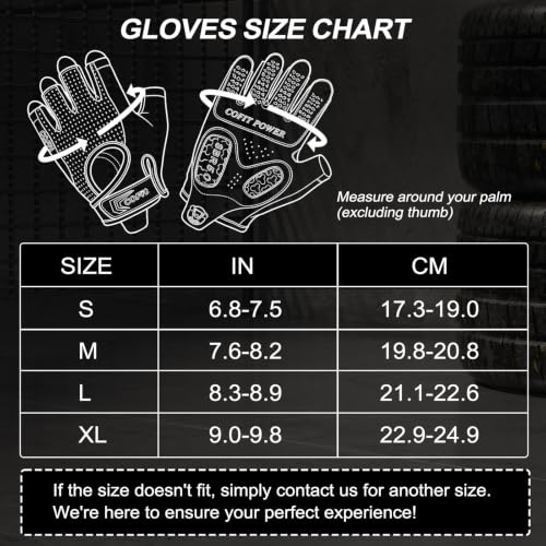 COFIT Workout Gloves for Men Women, Weight Lifting Gloves with 5MM Padded Palm, Non-Slip Gym Gloves, Fingerless Breathable Fitness Gloves for Training, Exercise, Pull Ups - size: Medium