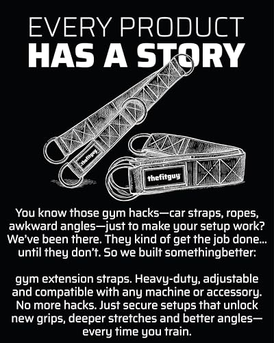 THEFITGUY Cable Extension Straps for Cable Machine Attachments & Gym (Pair) | Multifunctional heady-duty straps with 5 length options for cable machines, handles, ropes, pull-up bars & more