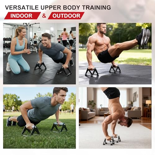 Push Up Bar - Heavy-Duty Stainless Steel Pushup Stands with Non-Slip Base, 500LB Capacity, Portable Home Gym Equipment for Strength Training & Floor Workouts