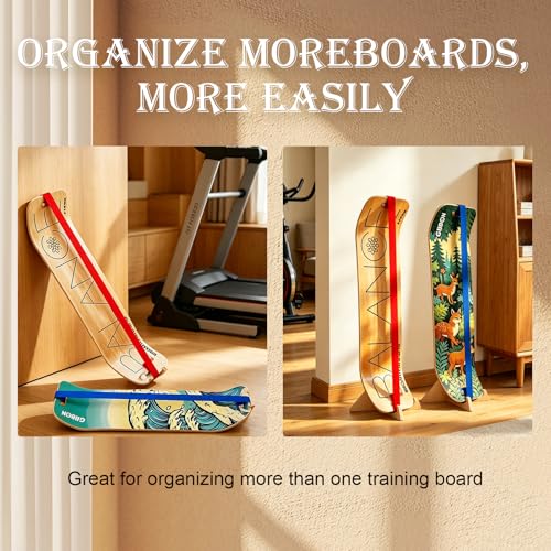 2 Pack Wooden Balance Board Stand, Display Rack and Storage Holder for Balance Trainer and Wobble Board, Stable Organizer for Home Gym, Surf Training and Yoga Practice, 10 x 7.5 x 4 Inch
