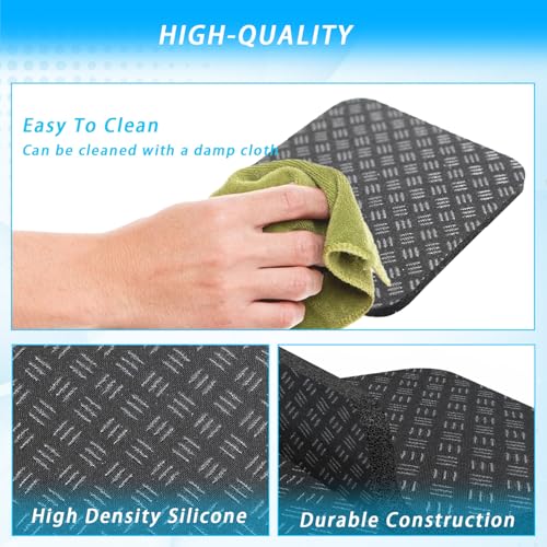 Anti-Slip Equipment Mats for Under Desk Pedal Exerciser 4 Pack 4" x 4" x 0.2" Double-Sided Silicone Pads Durable Floor Protectors for Elliptical Machines Leg Exercisers Treadmills