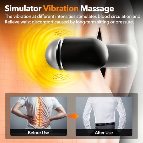 Smooth Spine Triple Fusion Back Massager with Heat - Sciatica Pain Relief & Spine Decompression Device, Deep Tissue Massager for Lower Back Pain, Office Chair and Home Use for Chronic Pain Solution