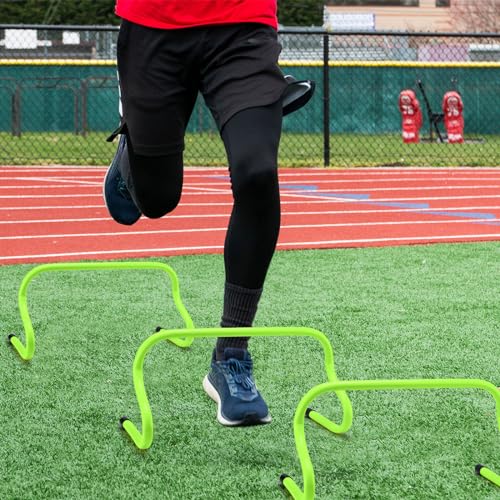Wettarn 12 Pcs 9" Speed Training Agility Hurdles for Athletes Reliable Training Hurdle Plyometric All Purpose Practice Equipment for Soccer Basketball Football - color: Green
